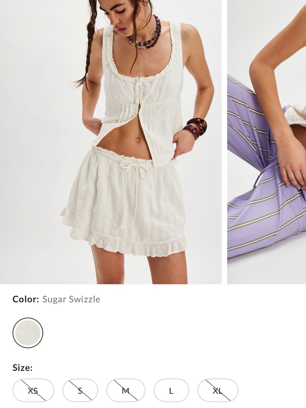 free people ellia mini skirt set